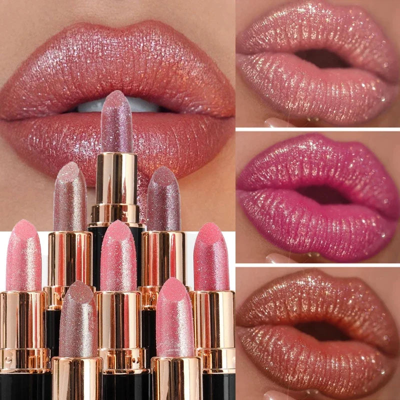 Waterproof Diamond Long Lasting Glitter Lipstick