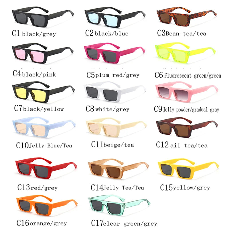 Retro square sunglasses with UV400 protection