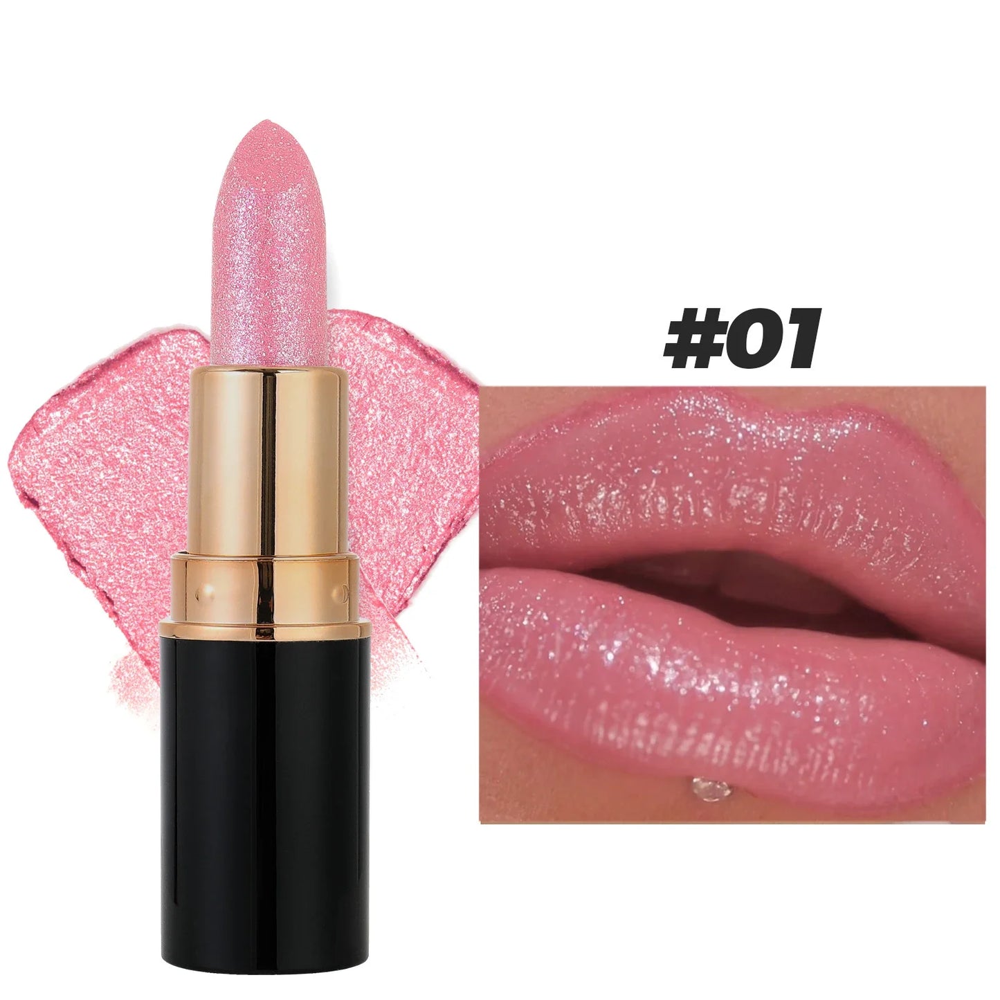 Waterproof Diamond Long Lasting Glitter Lipstick