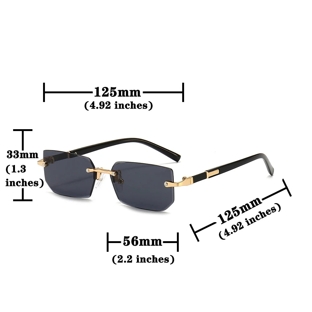 RDG Rectangular rimless sunglasses