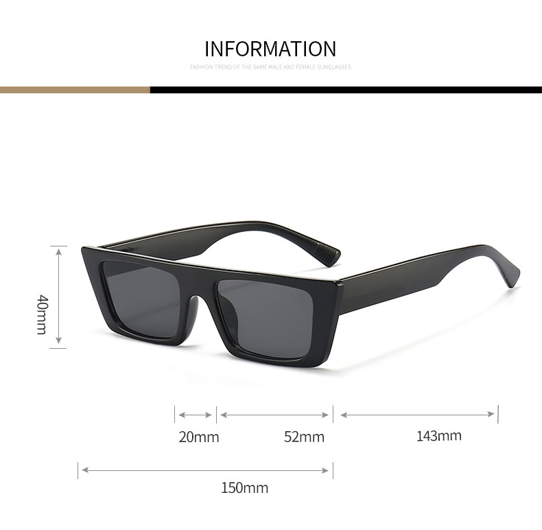 Retro square sunglasses with UV400 protection