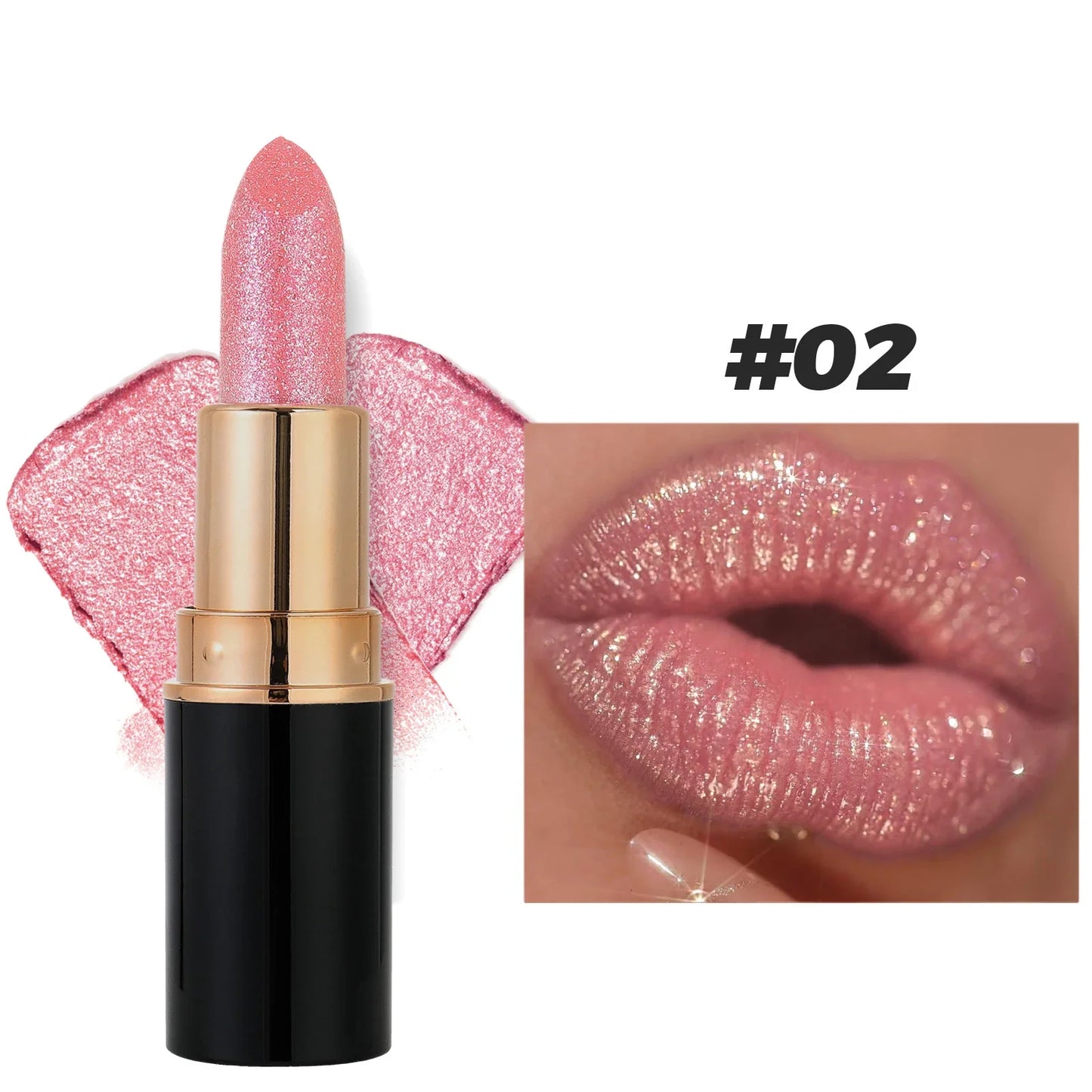 Waterproof Diamond Long Lasting Glitter Lipstick