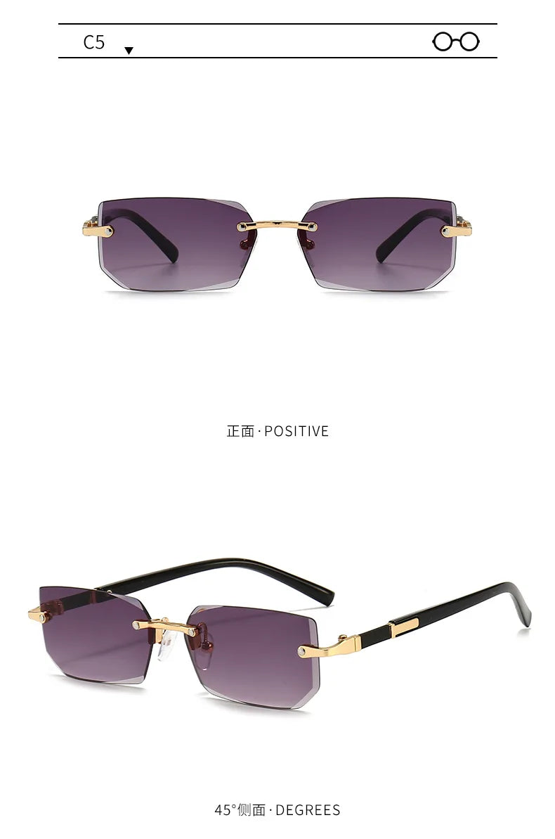 RDG Rectangular rimless sunglasses
