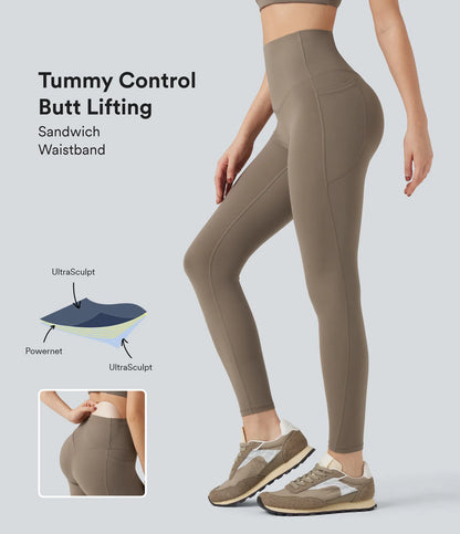 UltraSculpt™ SoCinched Tummy Control Workout Leggings with High Waist and Pockets