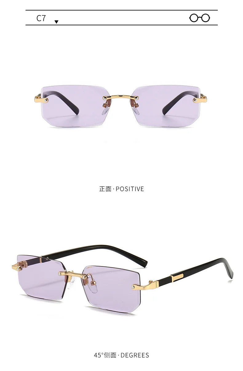 RDG Rectangular rimless sunglasses