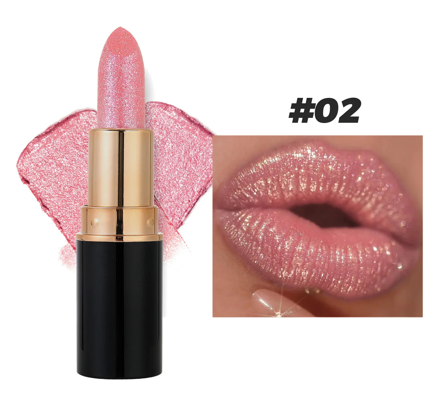 Waterproof Diamond Long Lasting Glitter Lipstick