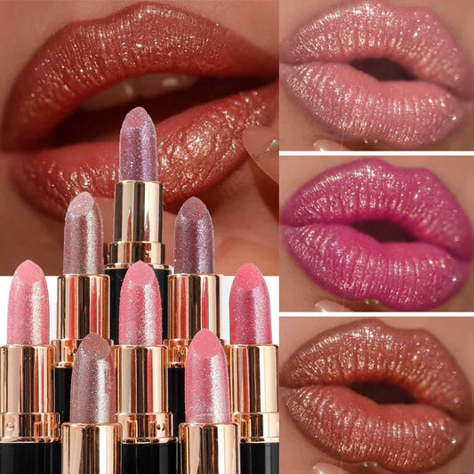 Waterproof Diamond Long Lasting Glitter Lipstick