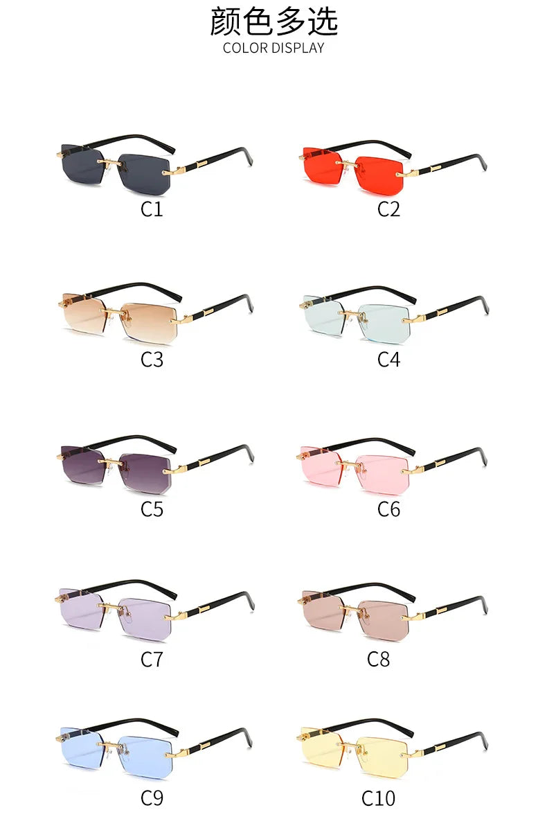 RDG Rectangular rimless sunglasses