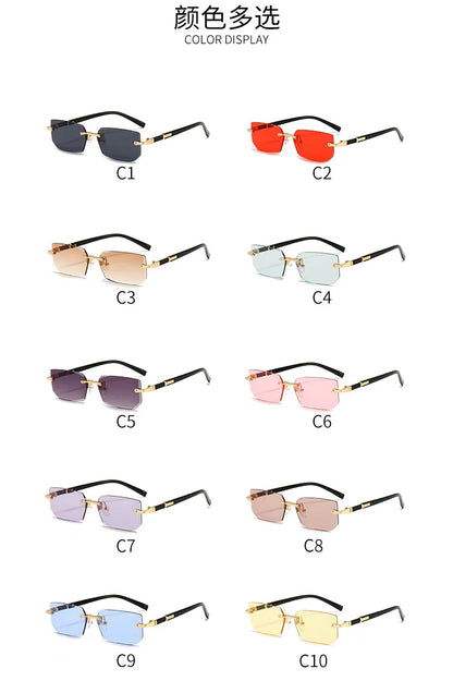 RDG Rectangular rimless sunglasses