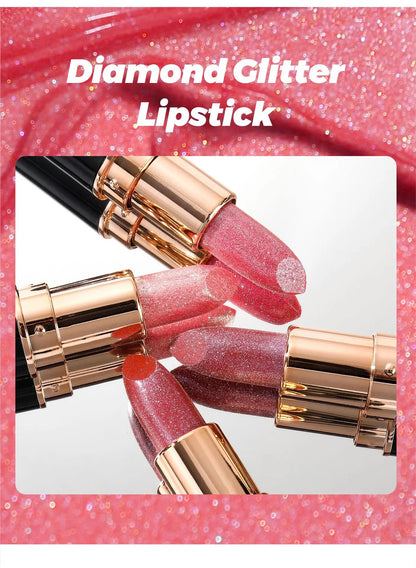 Waterproof Diamond Long Lasting Glitter Lipstick