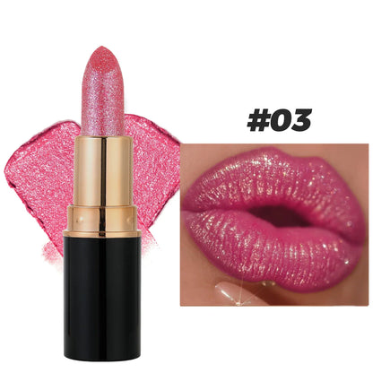 Waterproof Diamond Long Lasting Glitter Lipstick