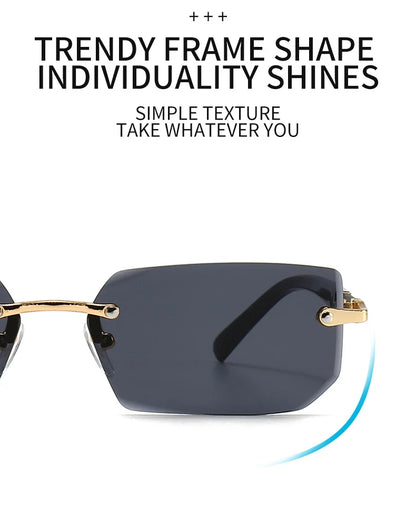 RDG Rectangular rimless sunglasses