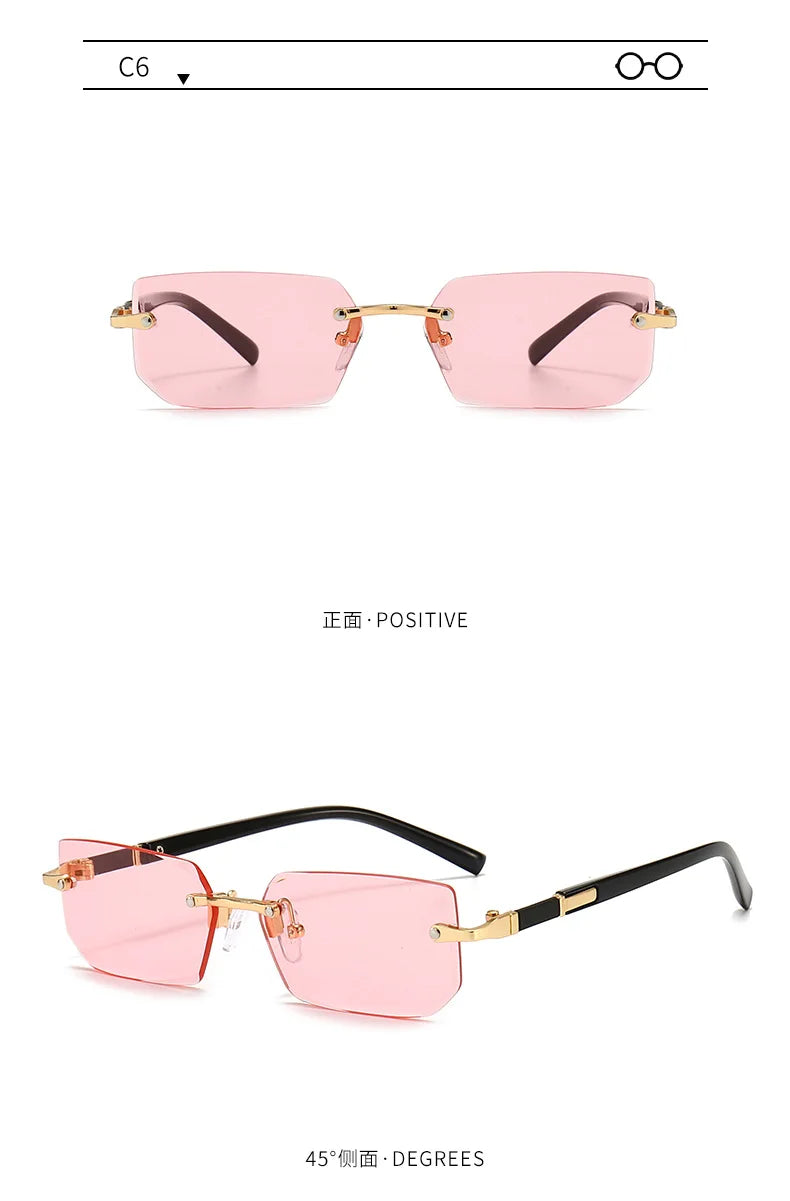 RDG Rectangular rimless sunglasses