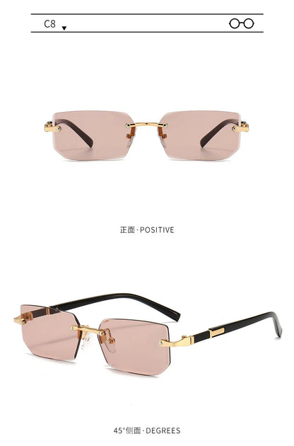 RDG Rectangular rimless sunglasses
