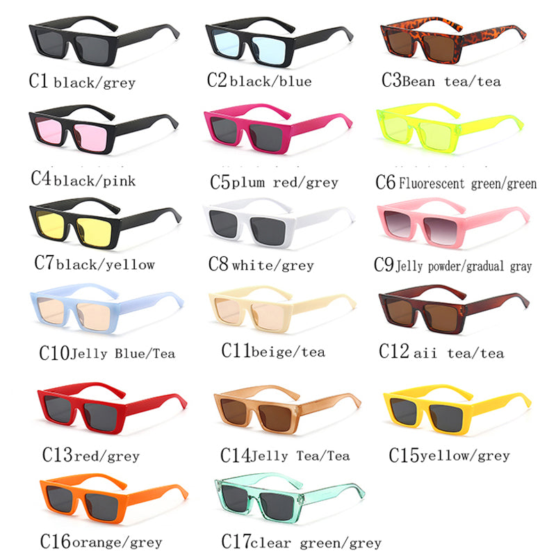 Retro square sunglasses with UV400 protection