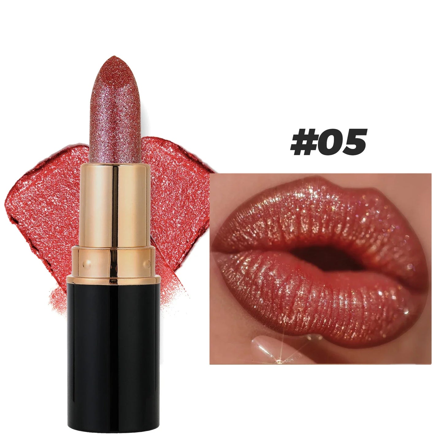 Waterproof Diamond Long Lasting Glitter Lipstick