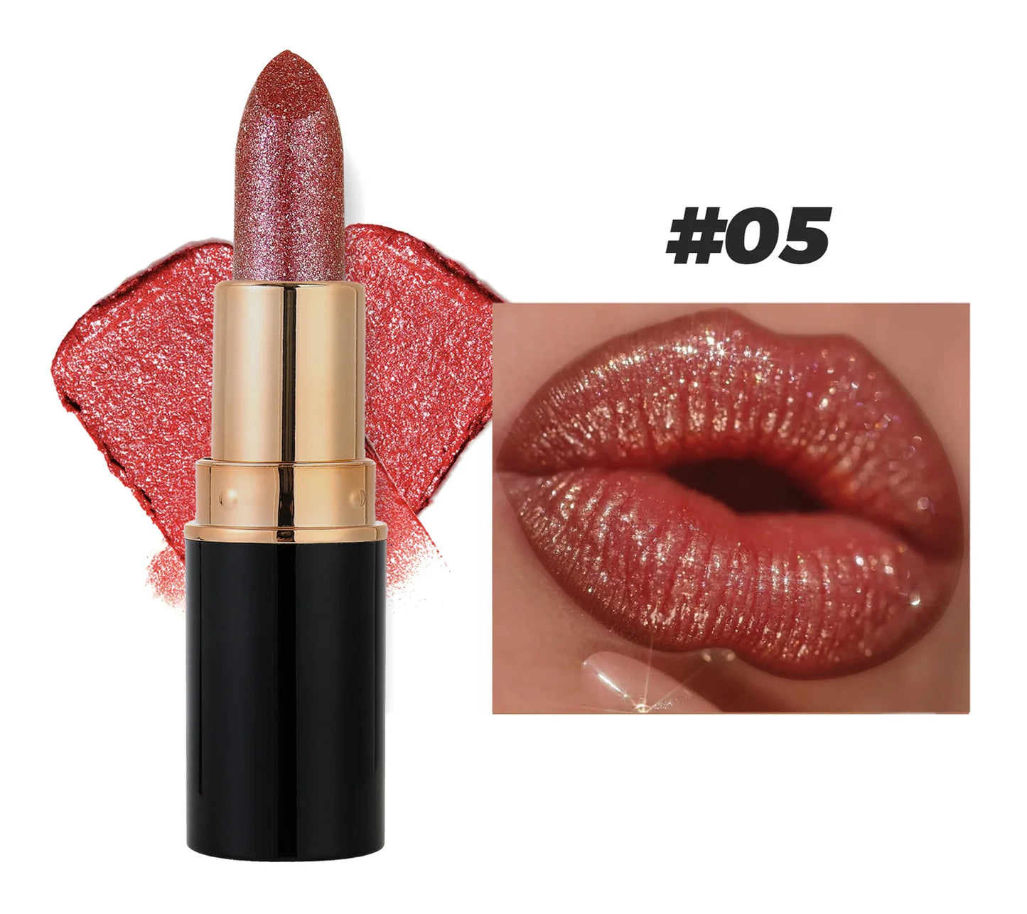 Waterproof Diamond Long Lasting Glitter Lipstick