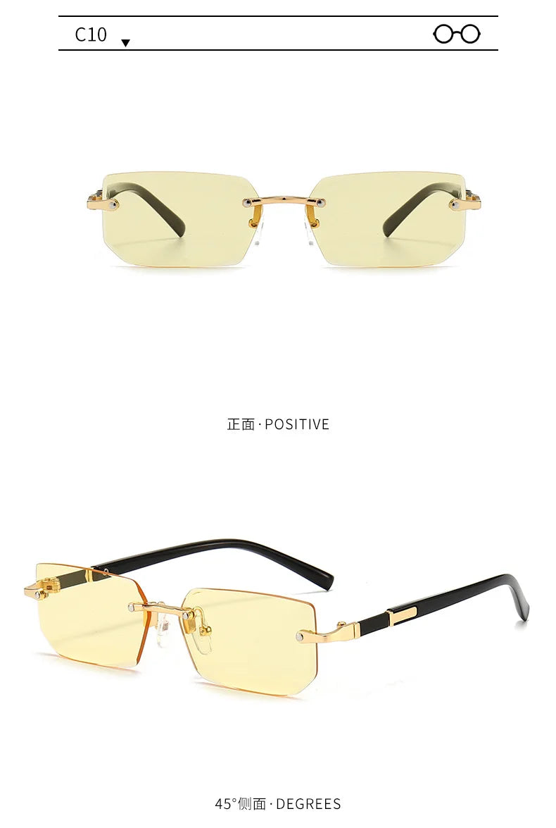 RDG Rectangular rimless sunglasses