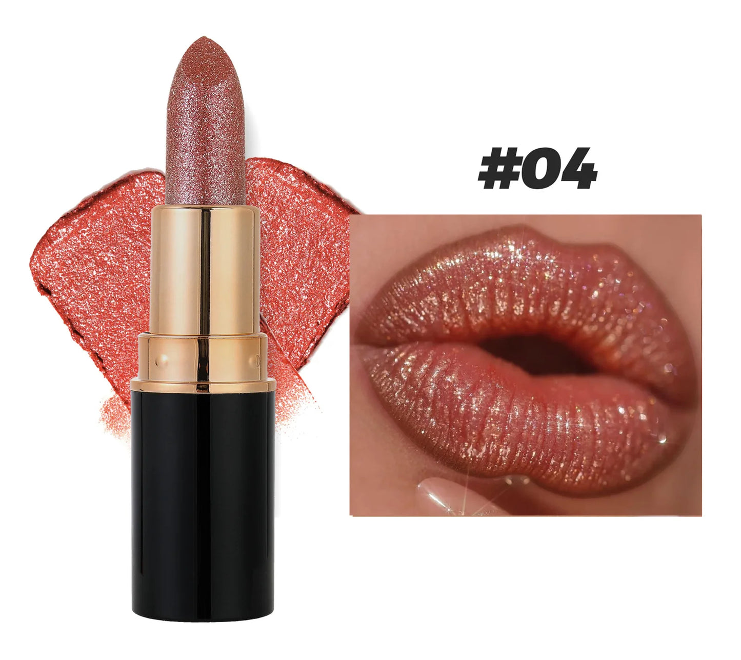 Waterproof Diamond Long Lasting Glitter Lipstick