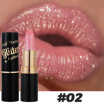 Waterproof Diamond Long Lasting Glitter Lipstick