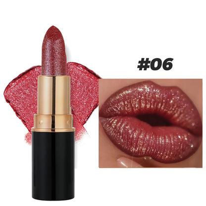 Waterproof Diamond Long Lasting Glitter Lipstick