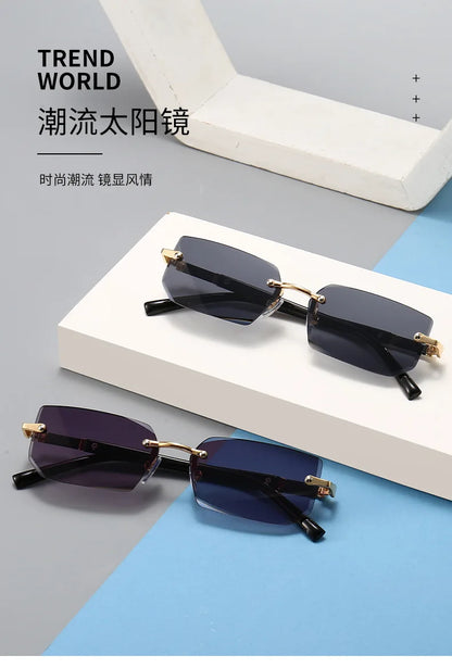 RDG Rectangular rimless sunglasses