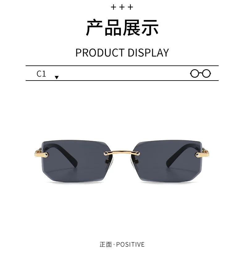 RDG Rectangular rimless sunglasses