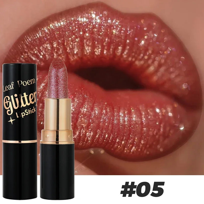 Waterproof Diamond Long Lasting Glitter Lipstick